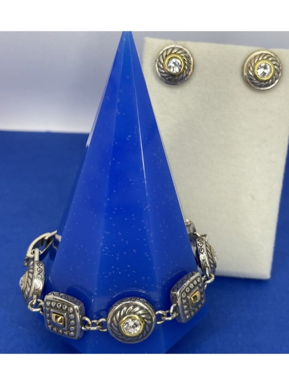 Brighton Heiress Bracelet Pierced Earring Set Silver-tone Gold-tone